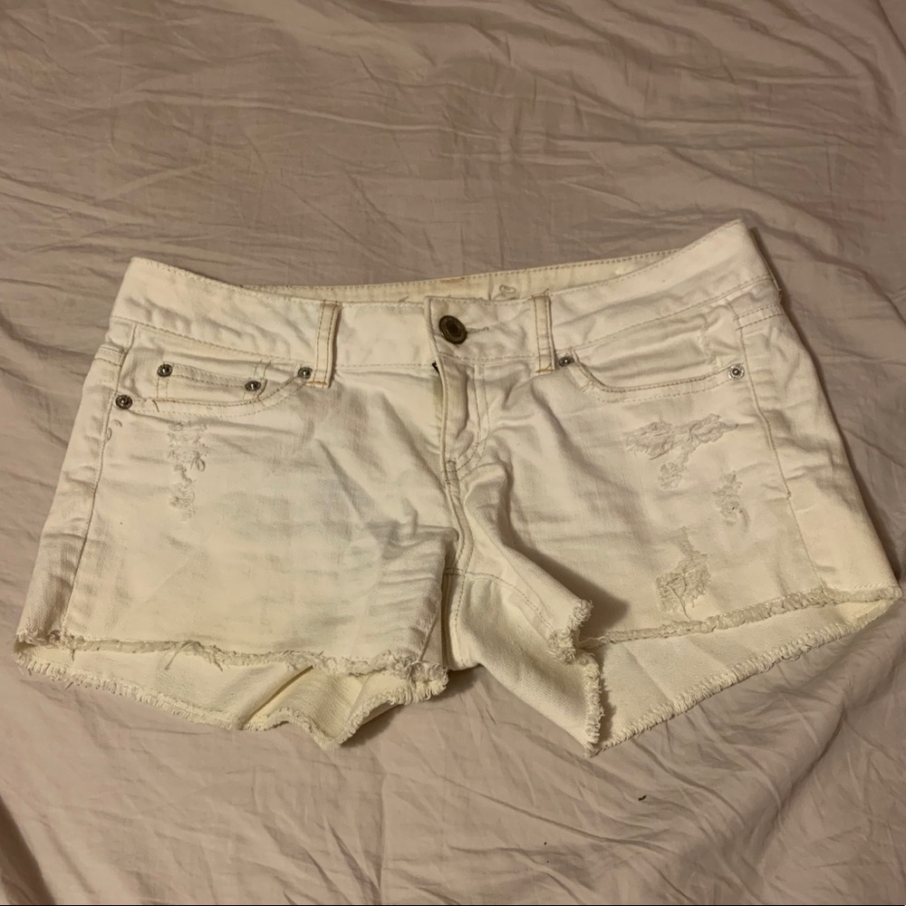 White Jean shorts